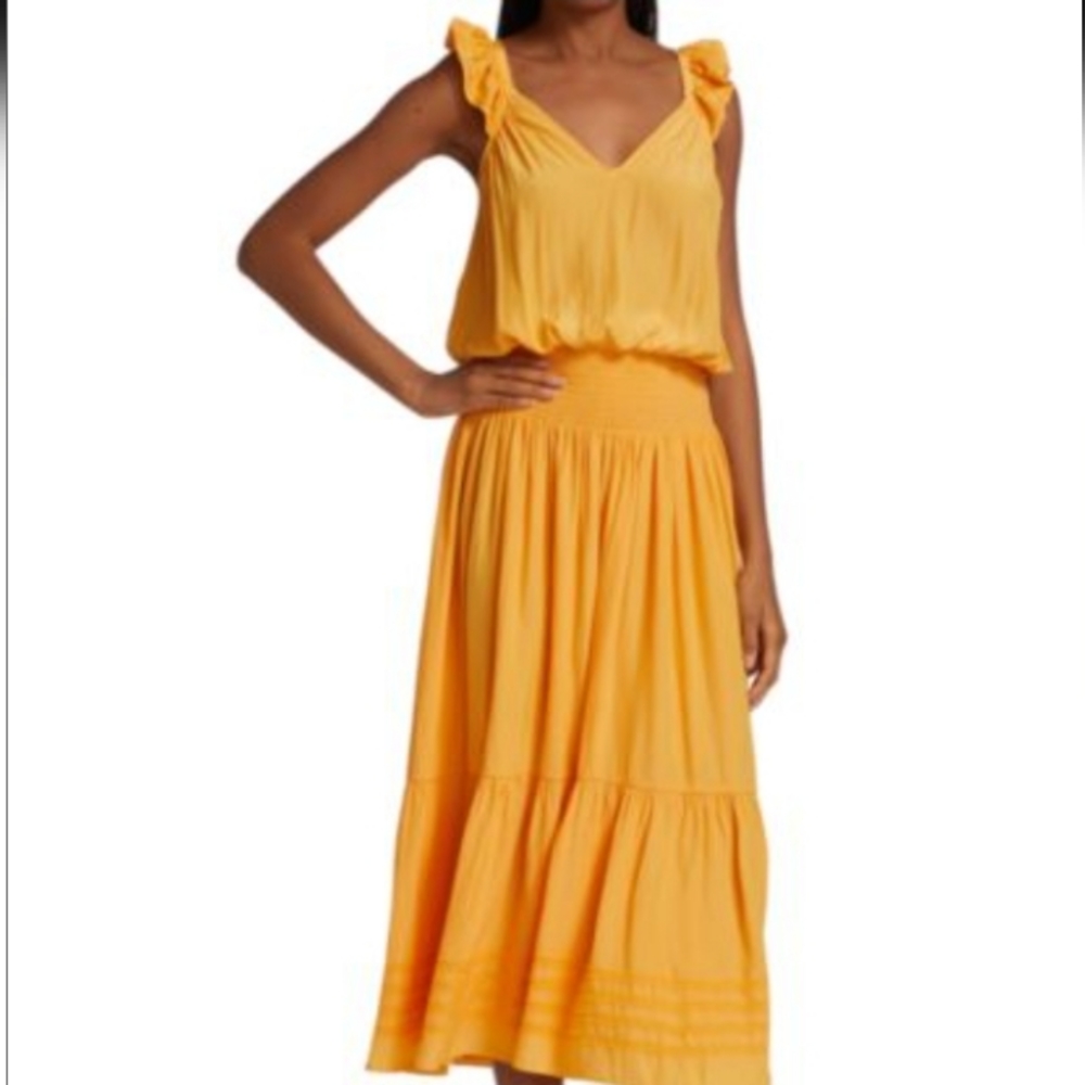 Ramy Brook Chloe Smocked Midi Dress‎